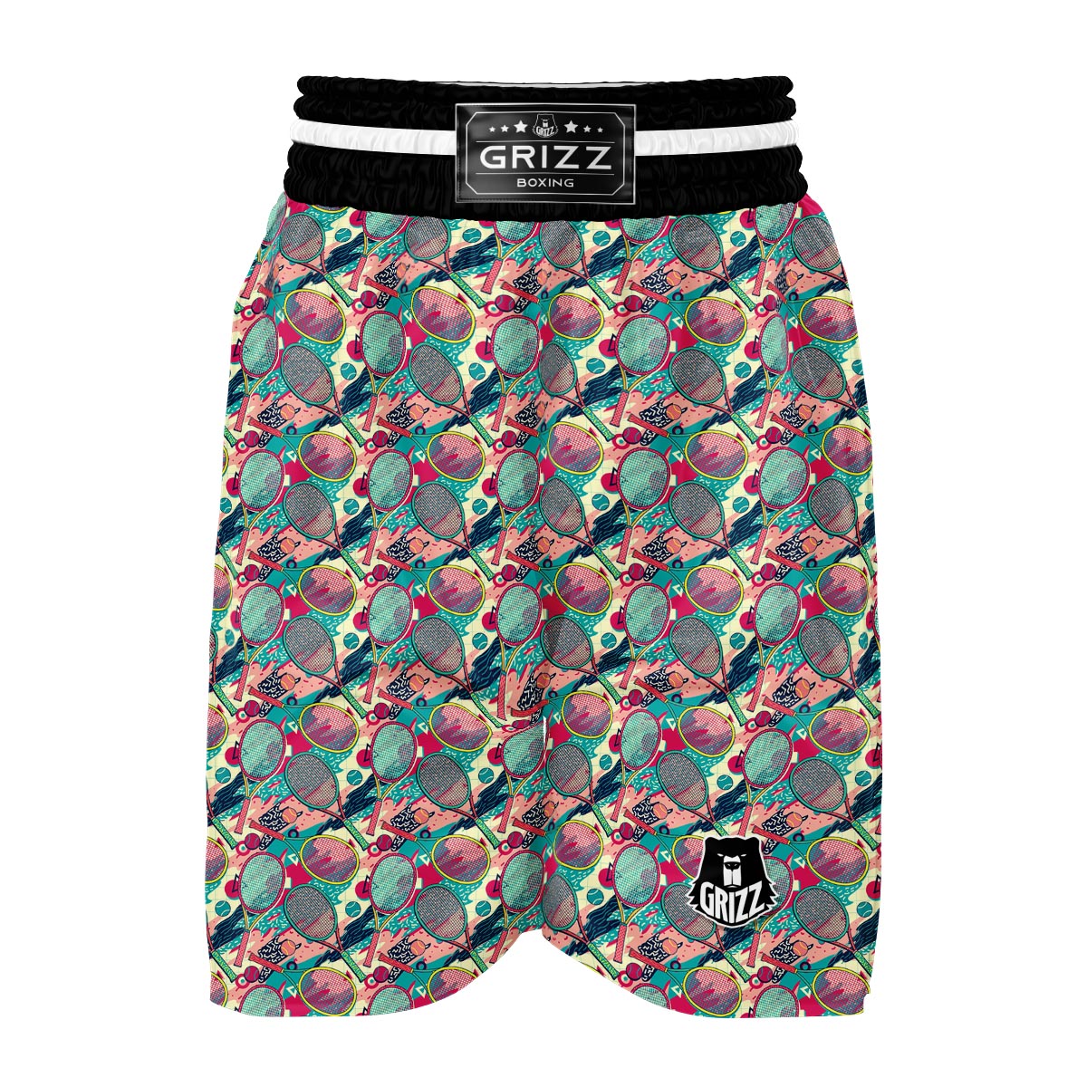 Pattern Print Tennis Boxing Shorts-grizzshop