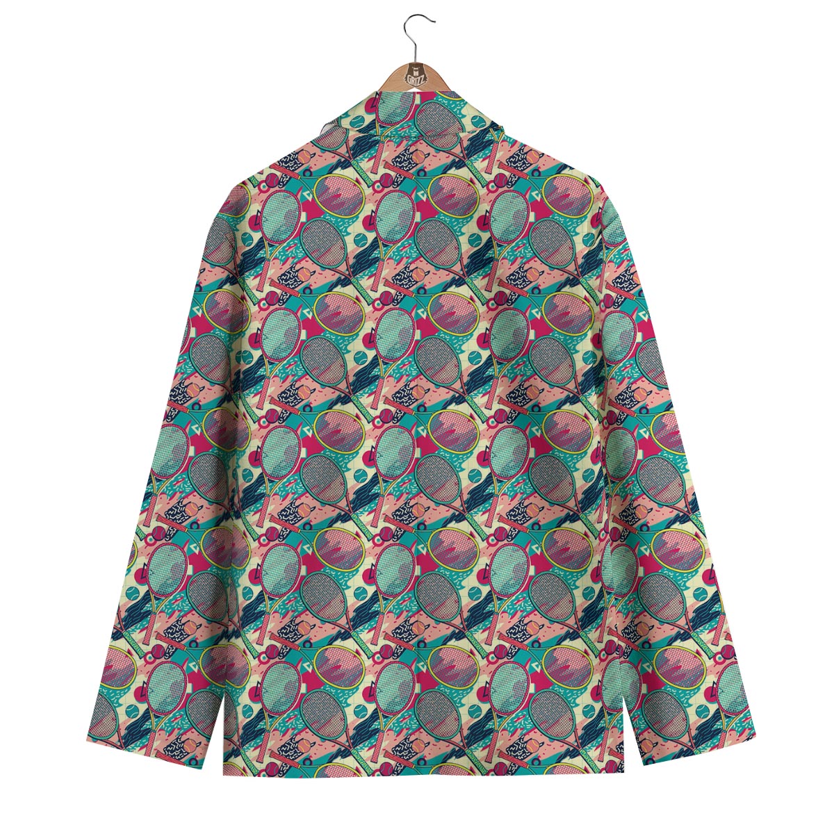 Pattern Print Tennis Men's Blazer-grizzshop