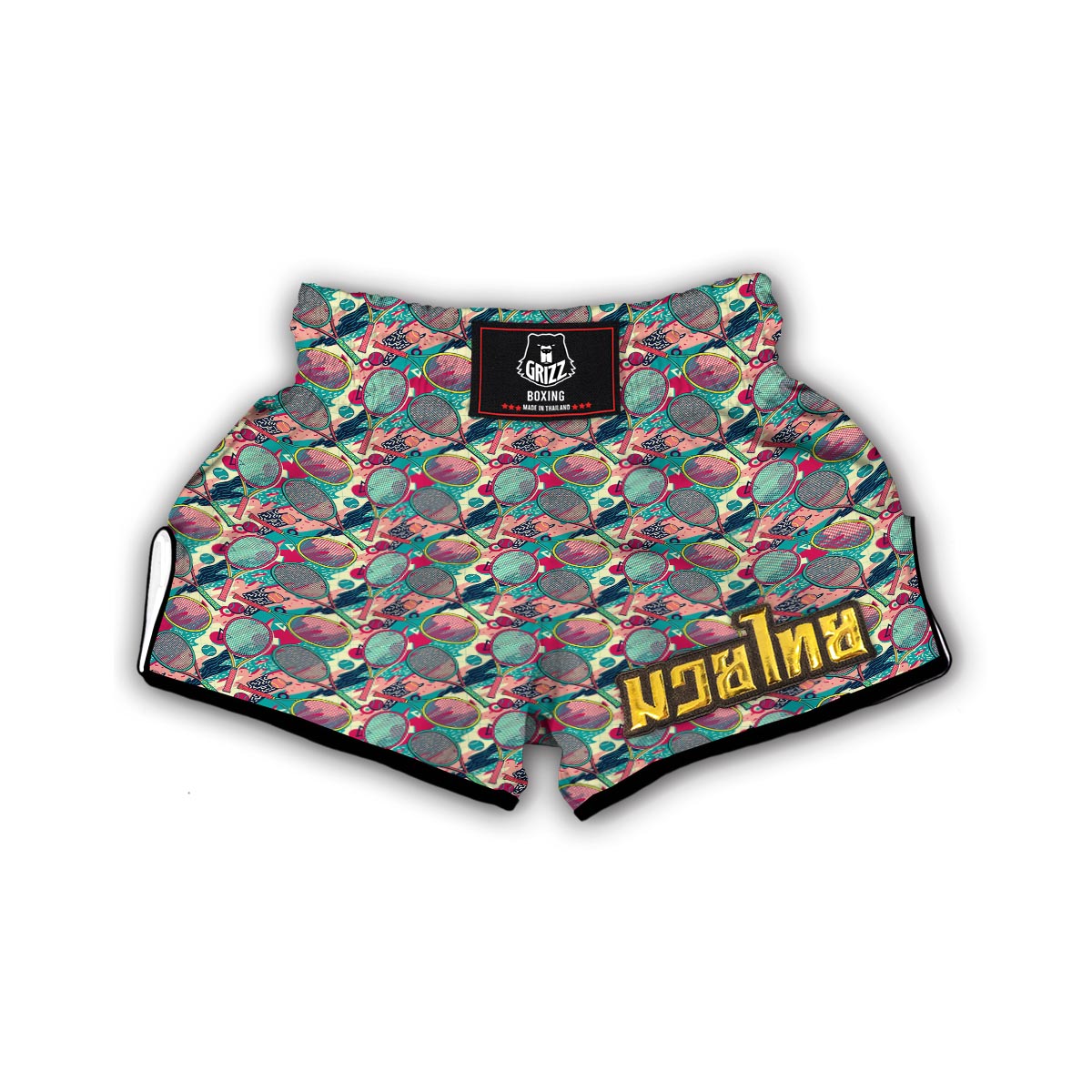 Pattern Print Tennis Muay Thai Boxing Shorts-grizzshop