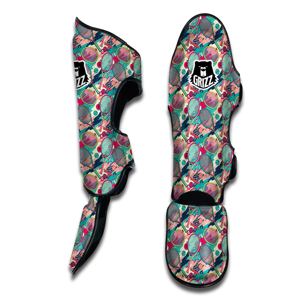 Pattern Print Tennis Muay Thai Shin Guards-grizzshop