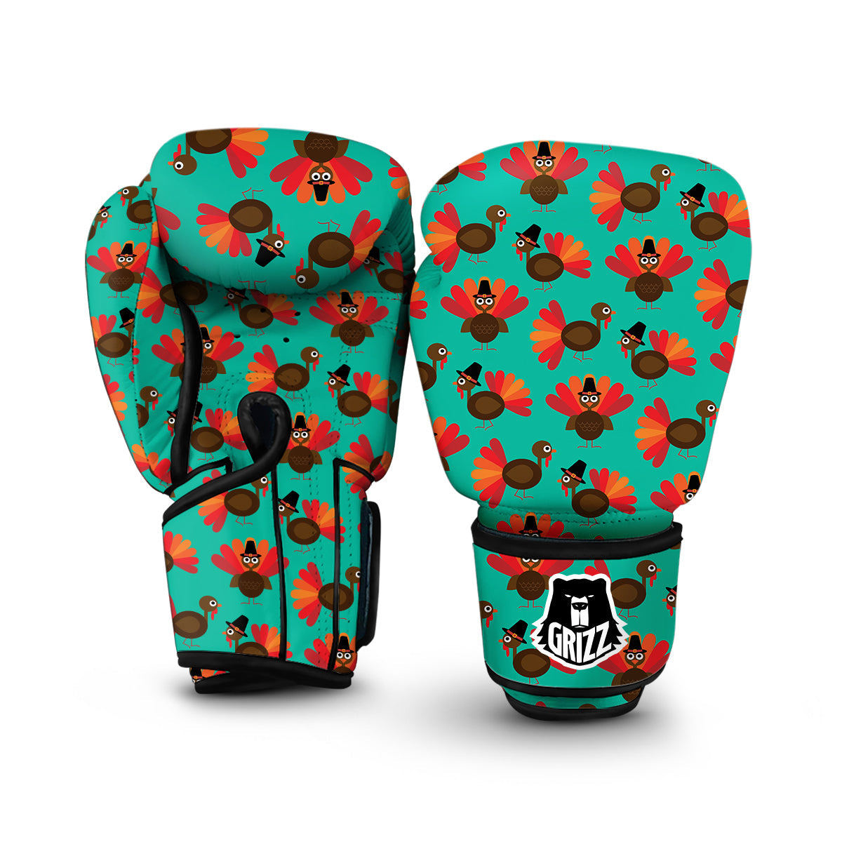 Pattern Print Thankgiving Turkey Boxing Gloves-grizzshop