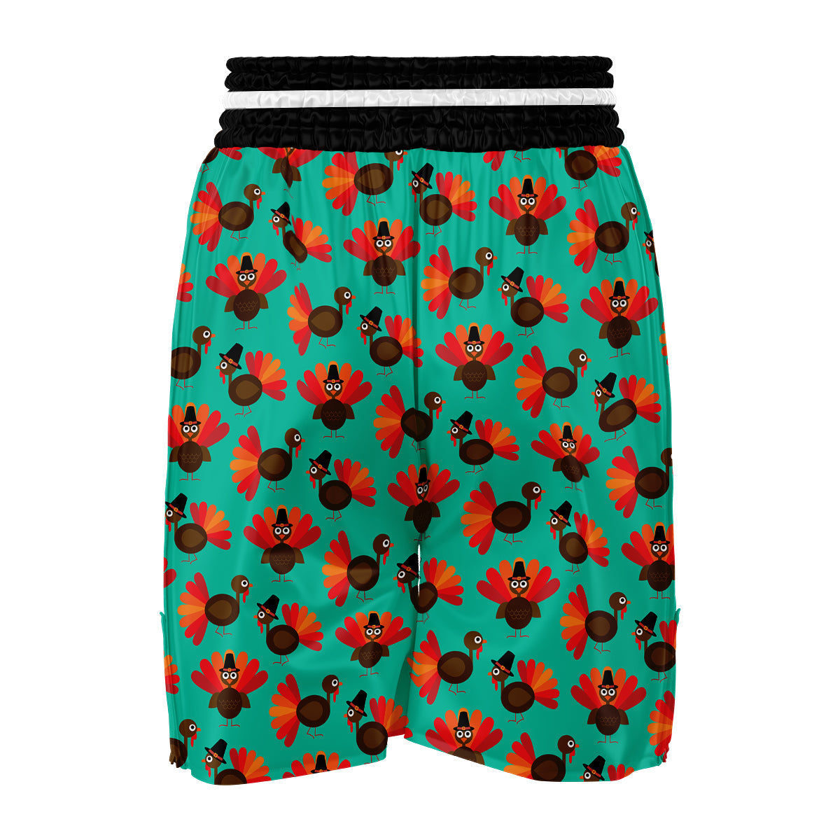 Pattern Print Thankgiving Turkey Boxing Shorts-grizzshop