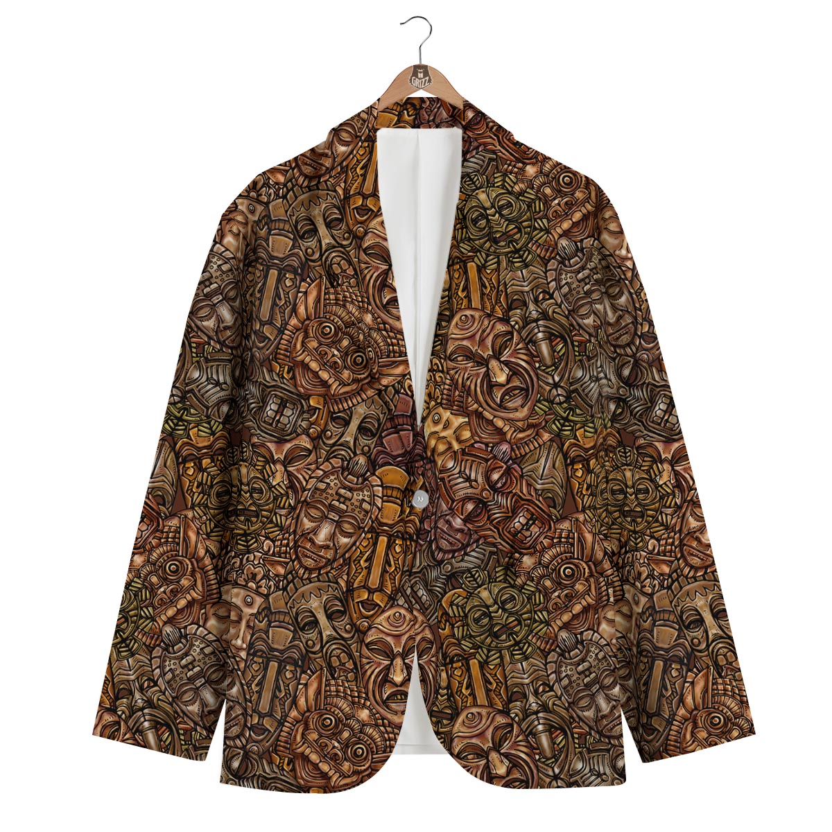 Pattern Print Totem Men's Blazer-grizzshop