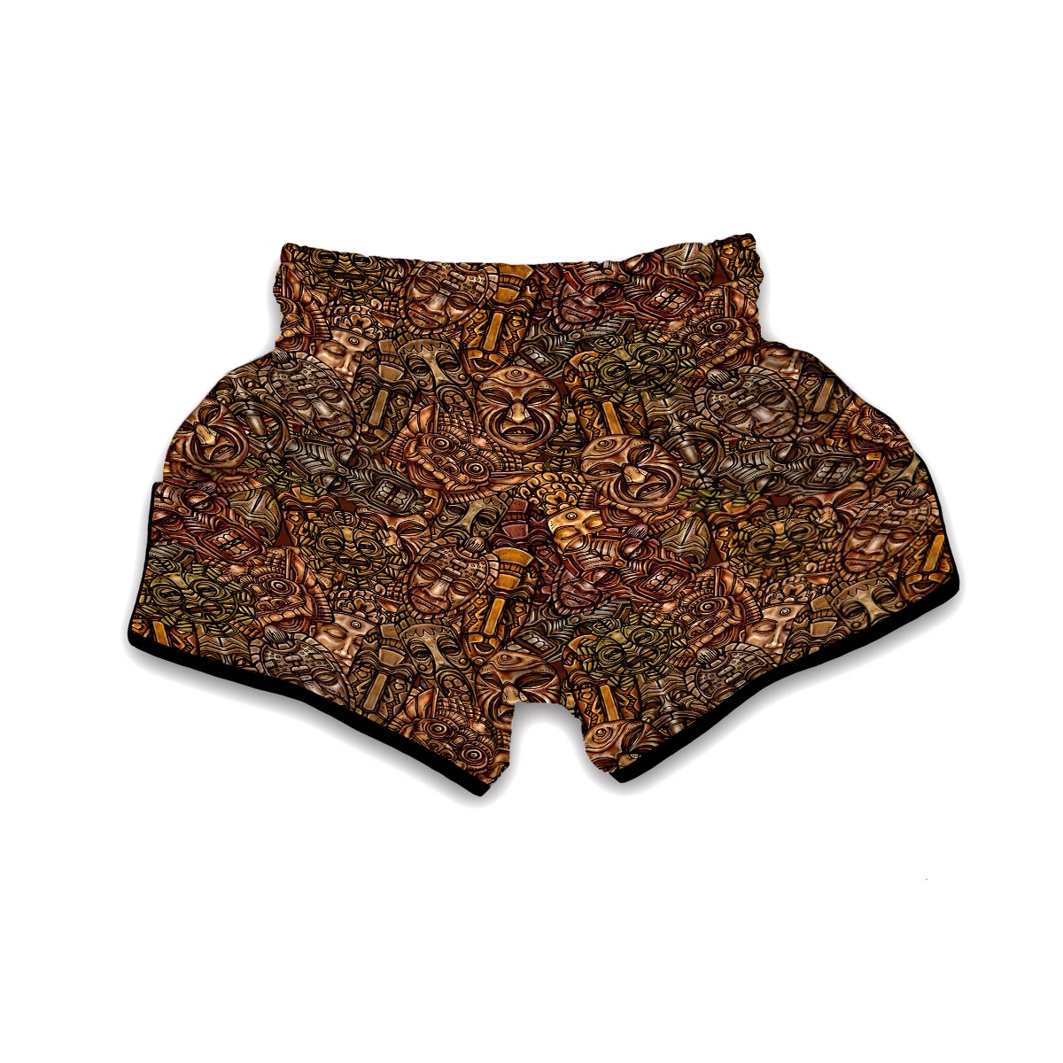 Pattern Print Totem Muay Thai Boxing Shorts-grizzshop