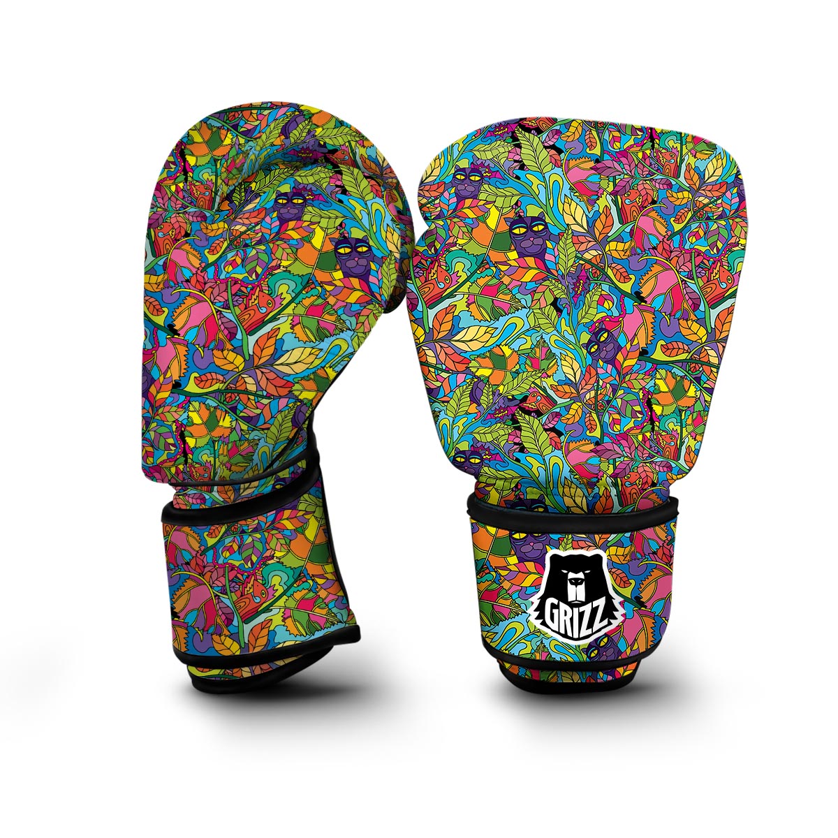 Pattern Print Trippy Boxing Gloves-grizzshop