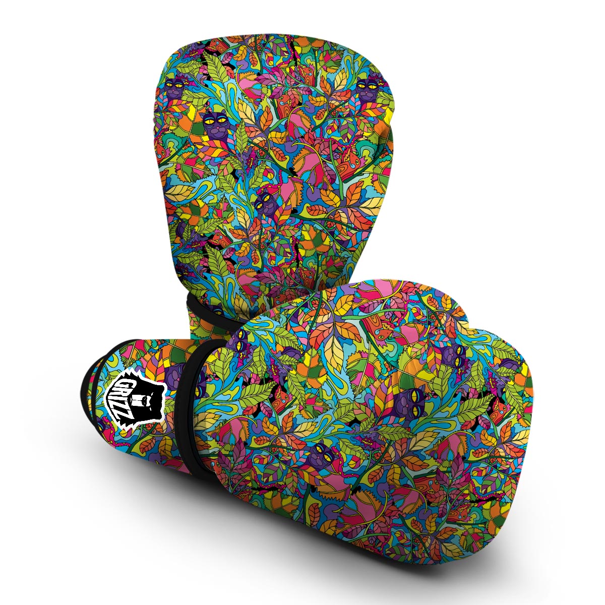 Pattern Print Trippy Boxing Gloves-grizzshop