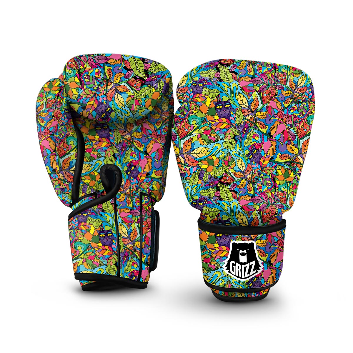 Pattern Print Trippy Boxing Gloves-grizzshop