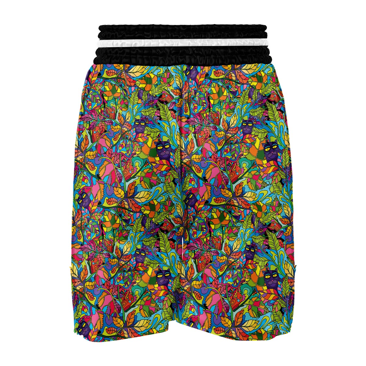 Pattern Print Trippy Boxing Shorts-grizzshop