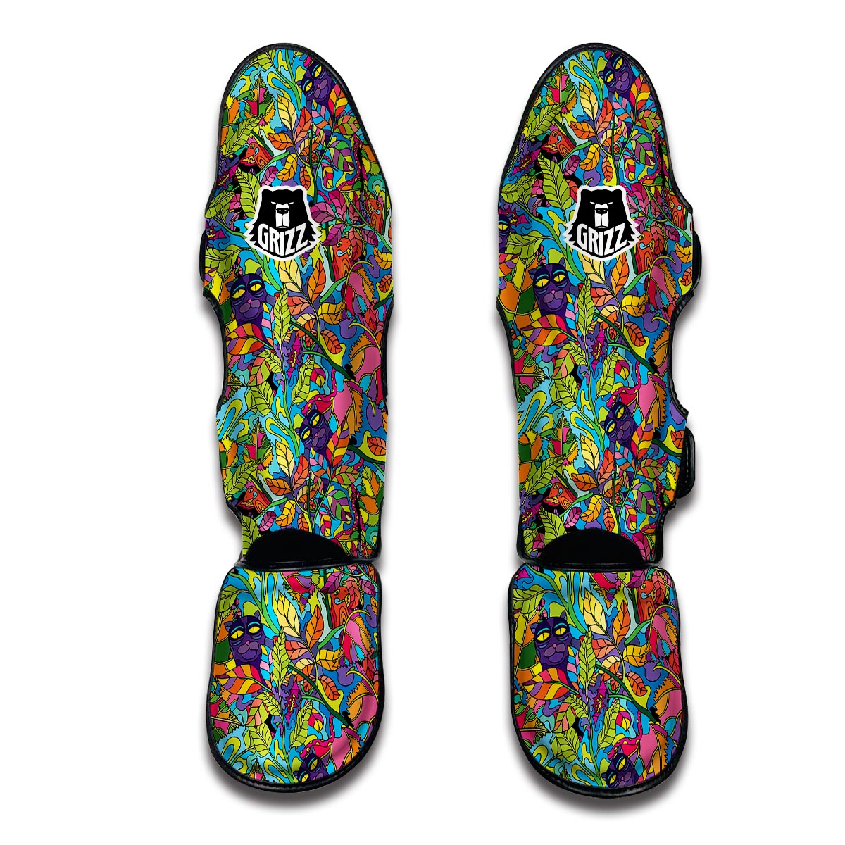 Pattern Print Trippy Muay Thai Shin Guards-grizzshop