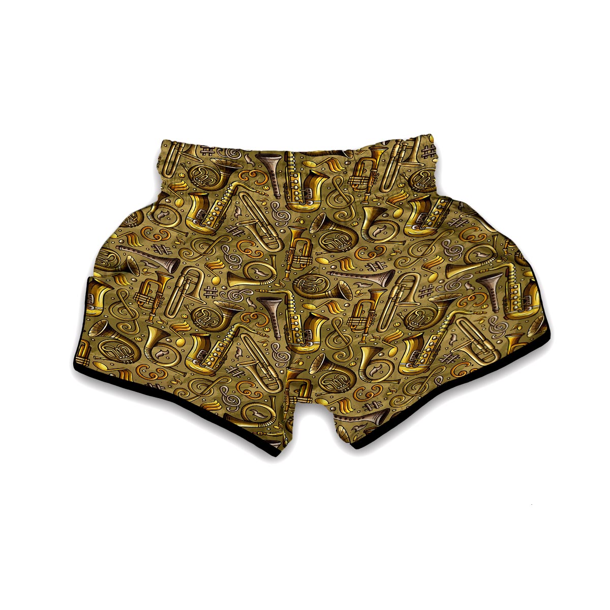 Pattern Print Trumpet Muay Thai Boxing Shorts-grizzshop