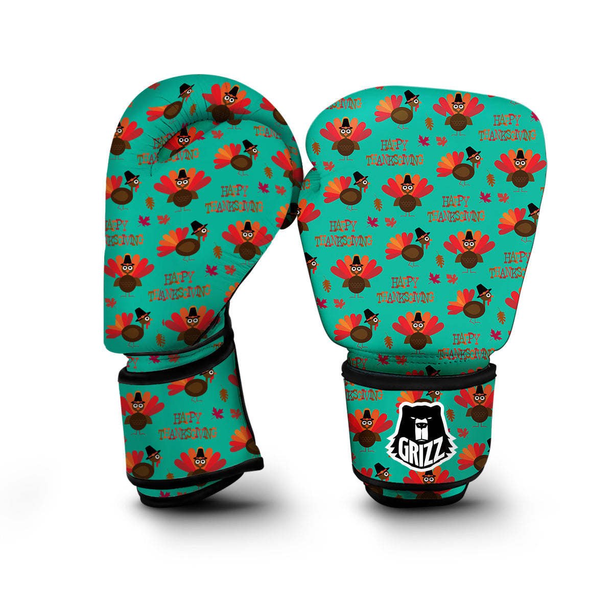 Pattern Print Turkey Thankgiving Boxing Gloves-grizzshop