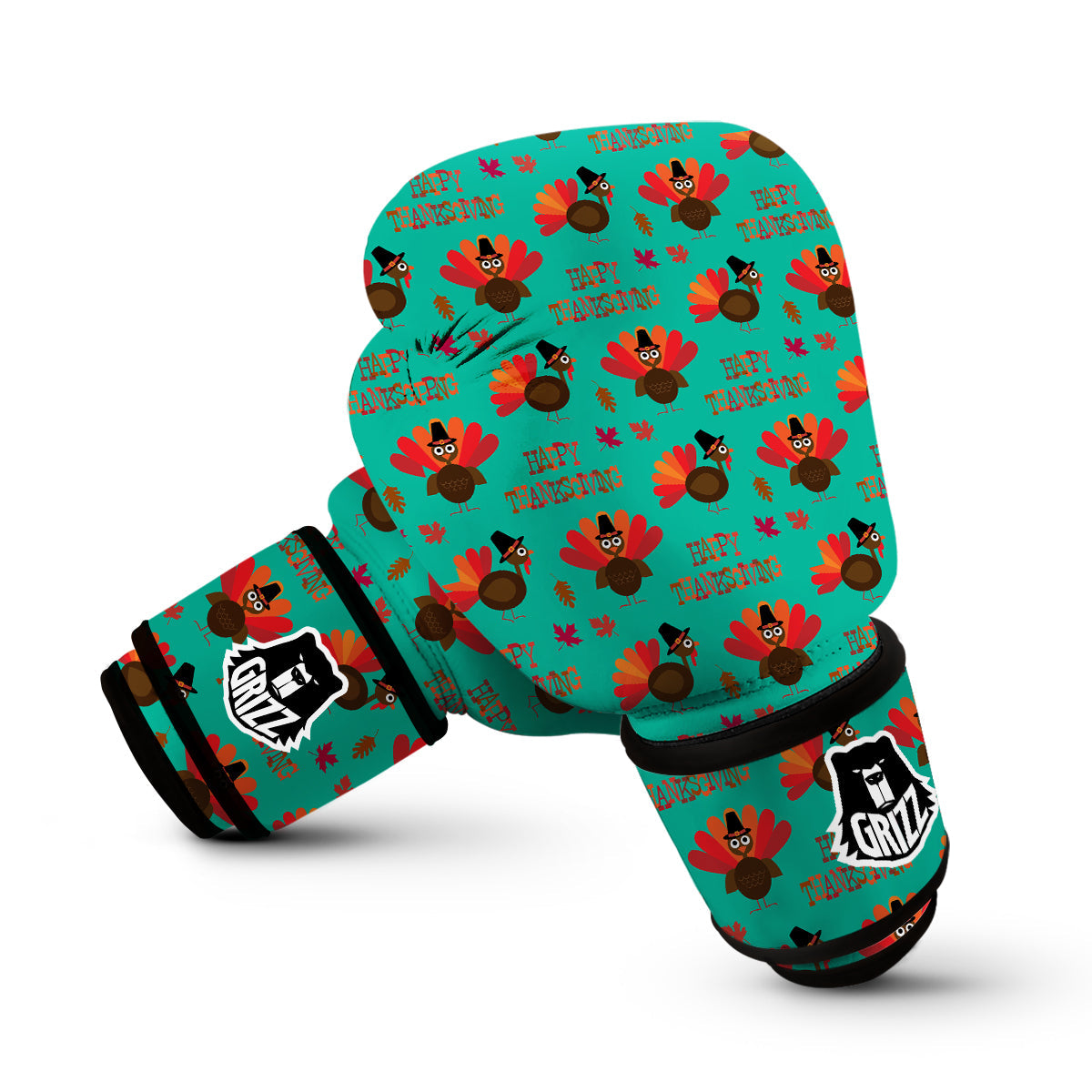 Pattern Print Turkey Thankgiving Boxing Gloves-grizzshop