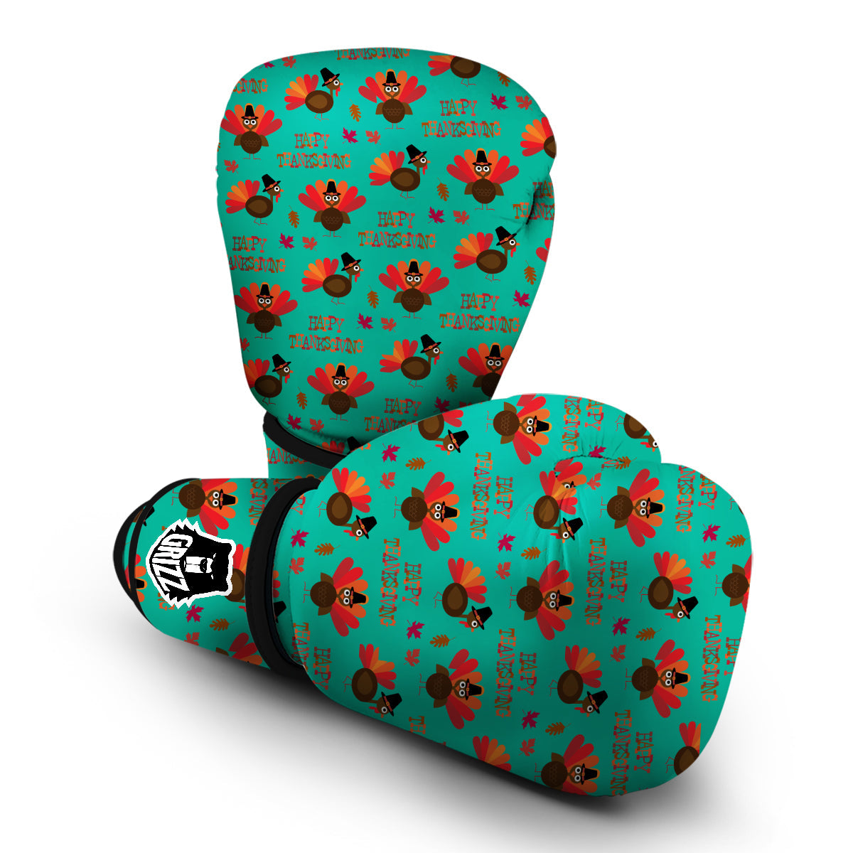 Pattern Print Turkey Thankgiving Boxing Gloves-grizzshop