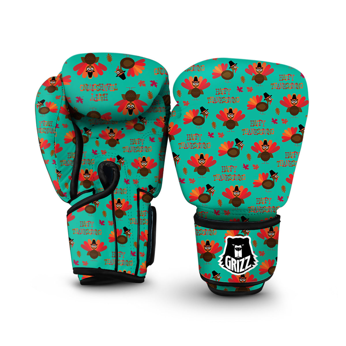 Pattern Print Turkey Thankgiving Boxing Gloves-grizzshop