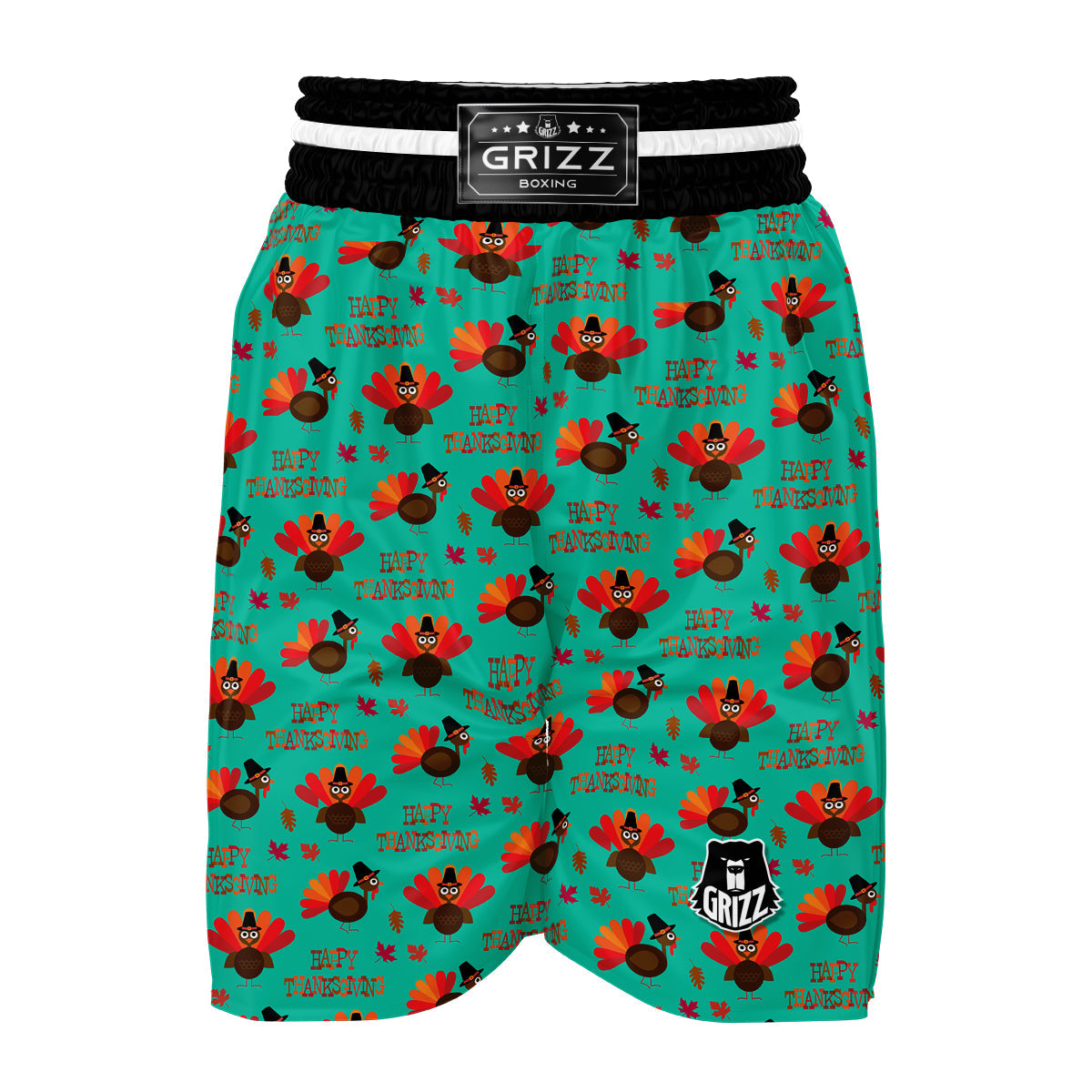 Pattern Print Turkey Thankgiving Boxing Shorts-grizzshop