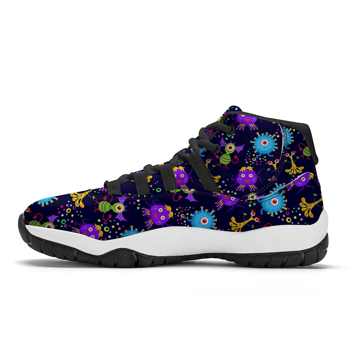 Pattern Print Ufo Alien Black Bball Shoes-grizzshop