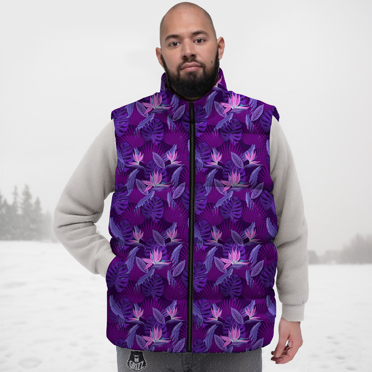 Pattern Print Ufo Alien Down Vest