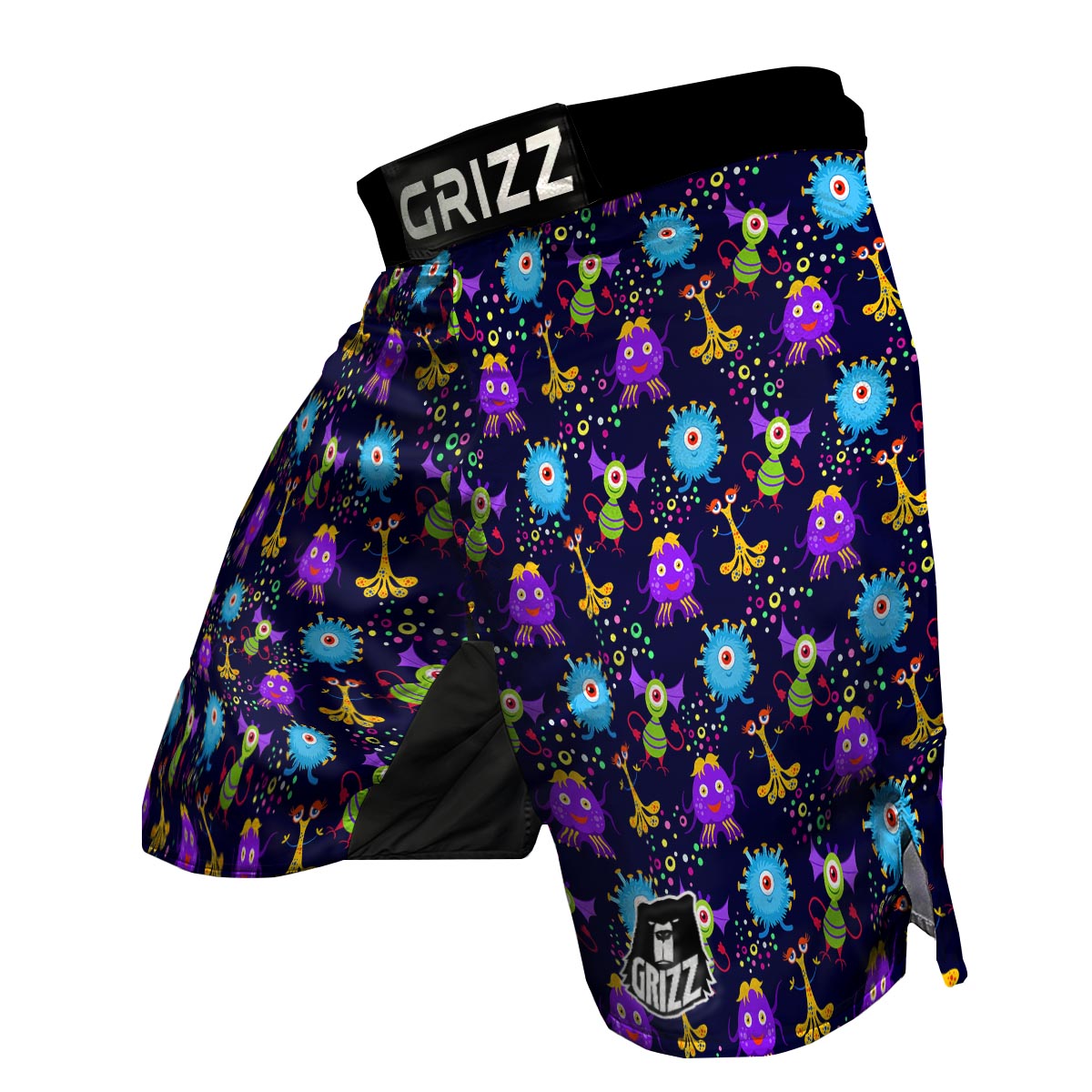 Pattern Print Ufo Alien MMA Shorts-grizzshop