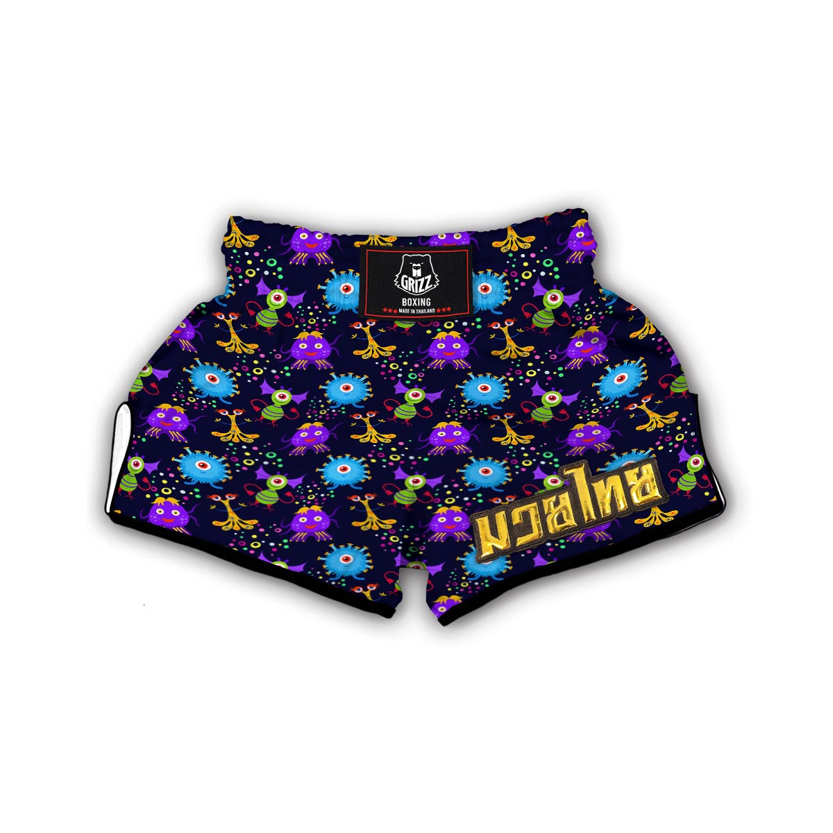 Pattern Print Ufo Alien Muay Thai Boxing Shorts-grizzshop