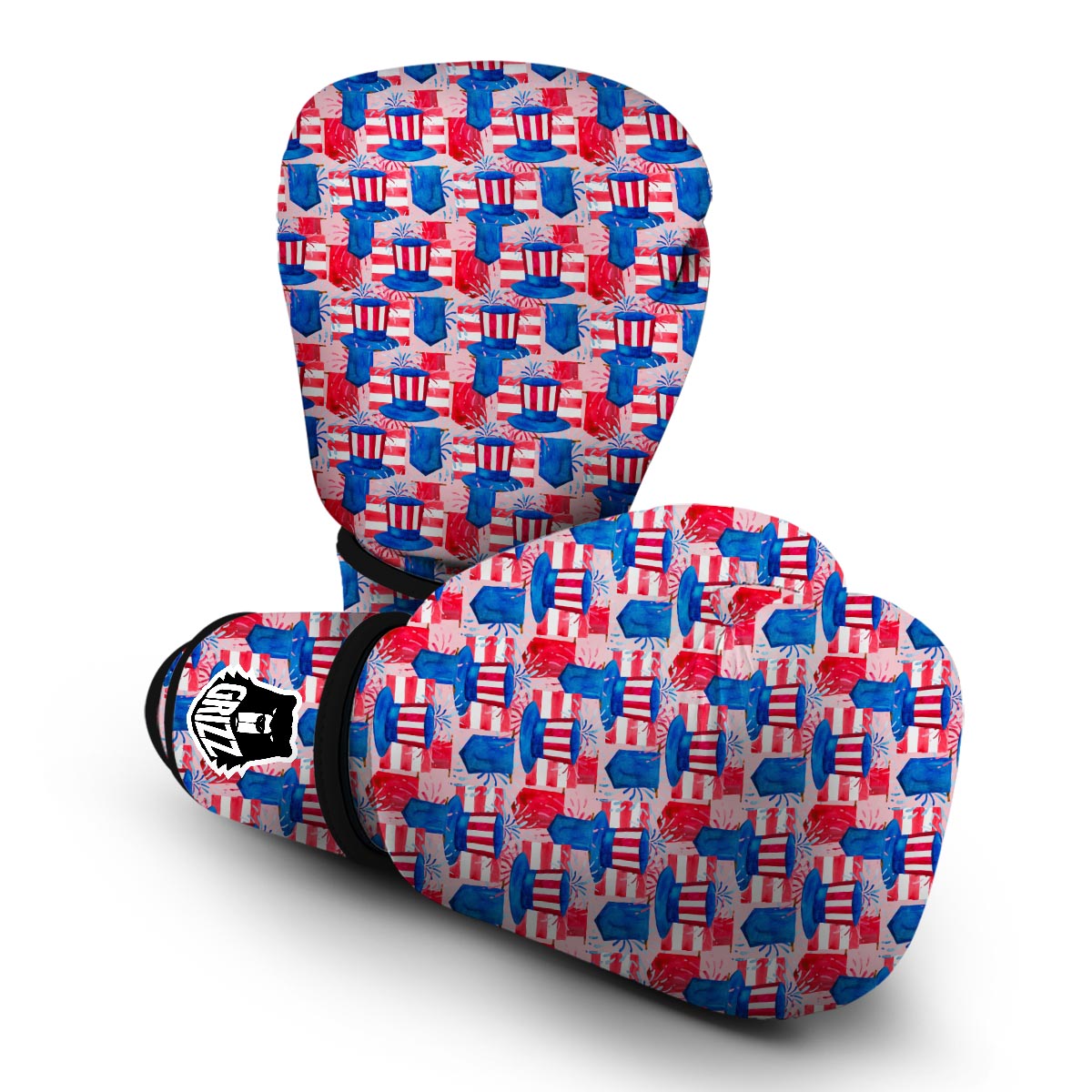 Pattern Print Uncle Sam Boxing Gloves-grizzshop