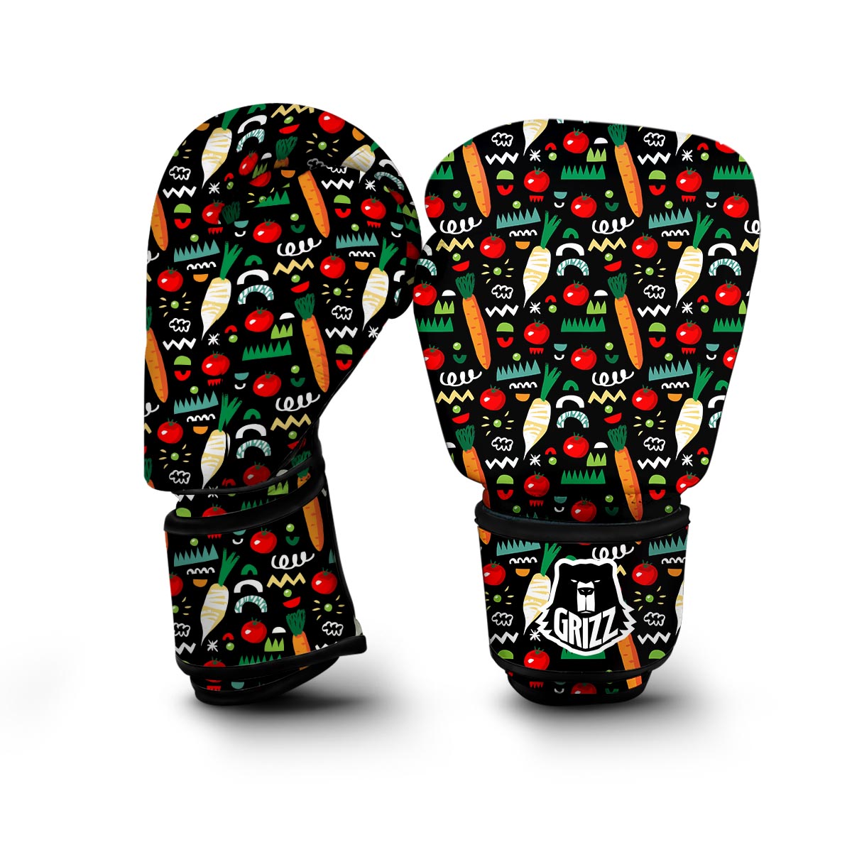 Pattern Print Vegan Boxing Gloves-grizzshop