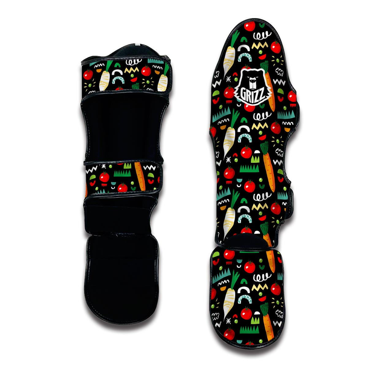 Pattern Print Vegan Muay Thai Shin Guards-grizzshop