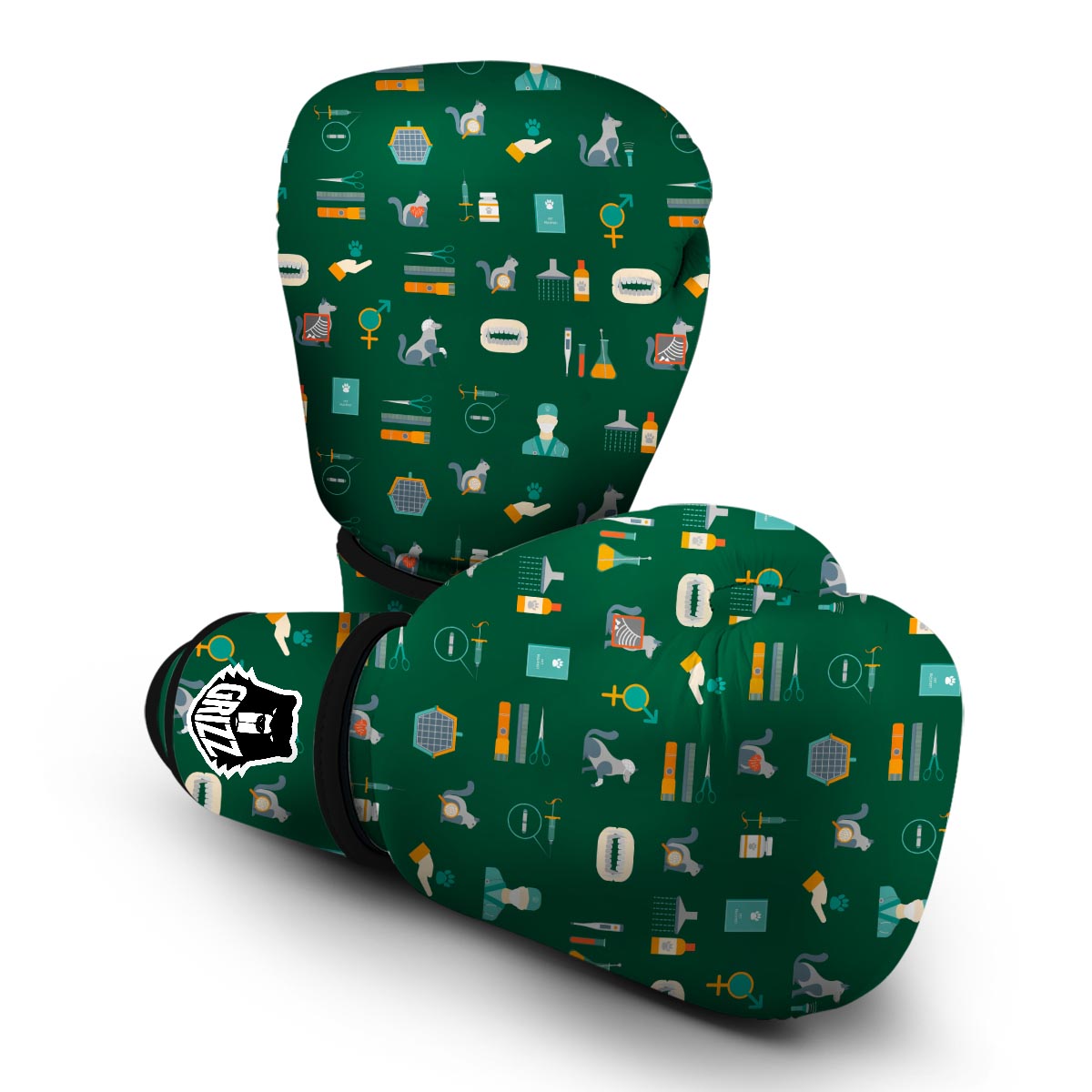 Pattern Print Veterianary Boxing Gloves-grizzshop