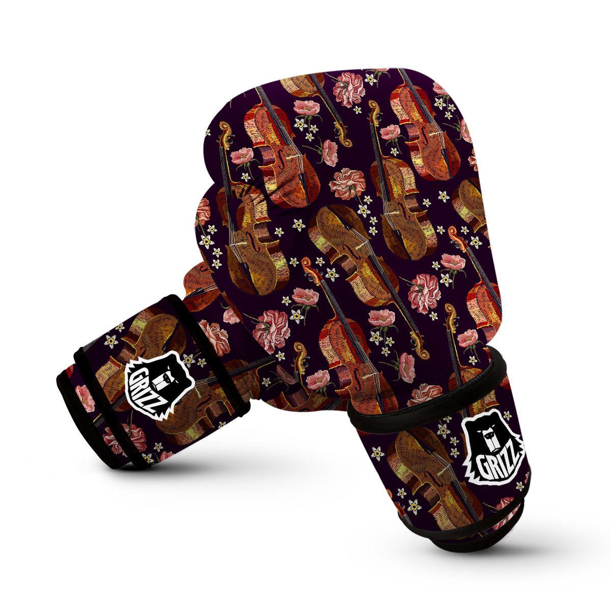 Pattern Print Violin Boxing Gloves-grizzshop