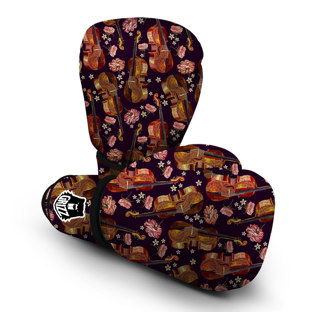 Pattern Print Violin Boxing Gloves-grizzshop