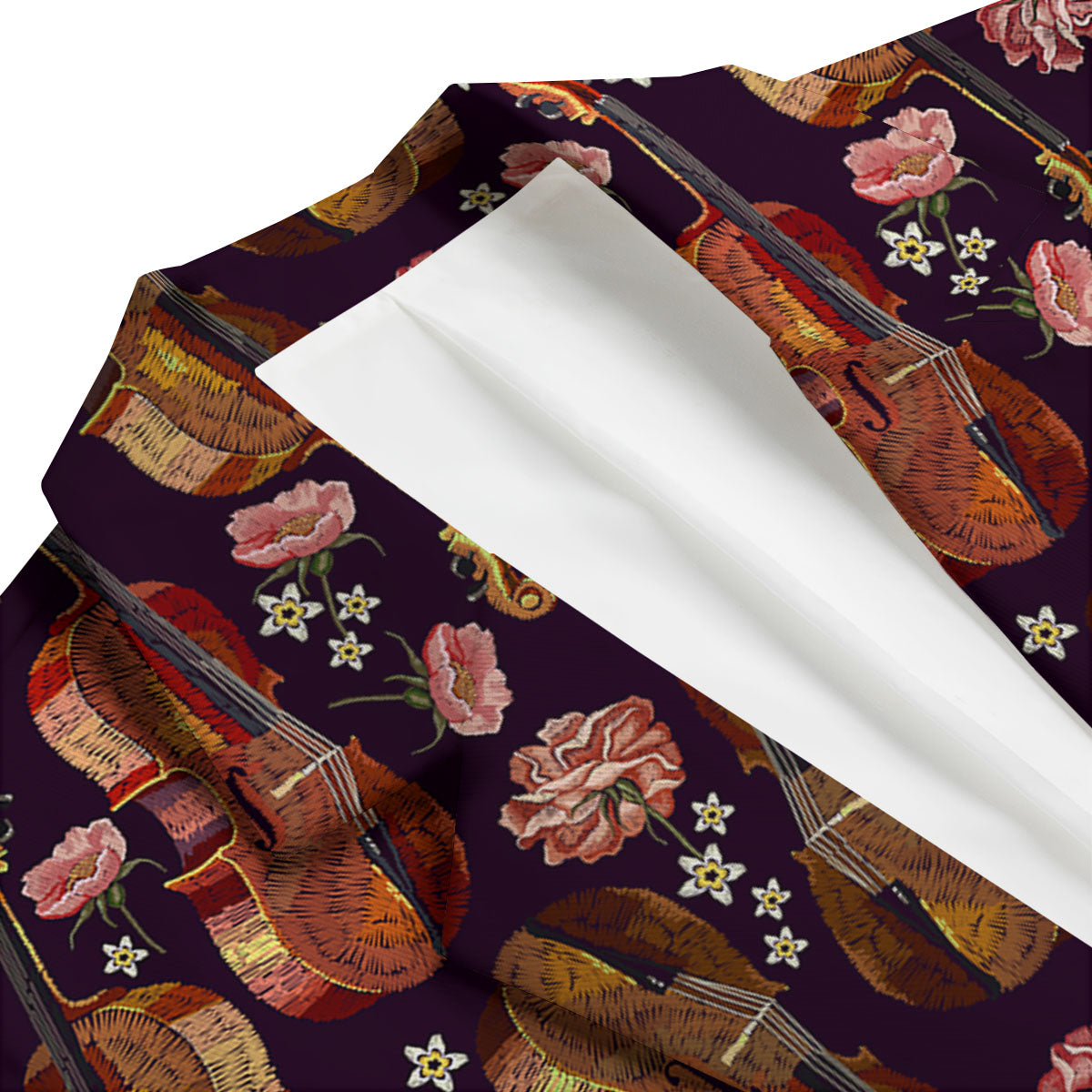 Pattern Print Violin Men's Blazer-grizzshop