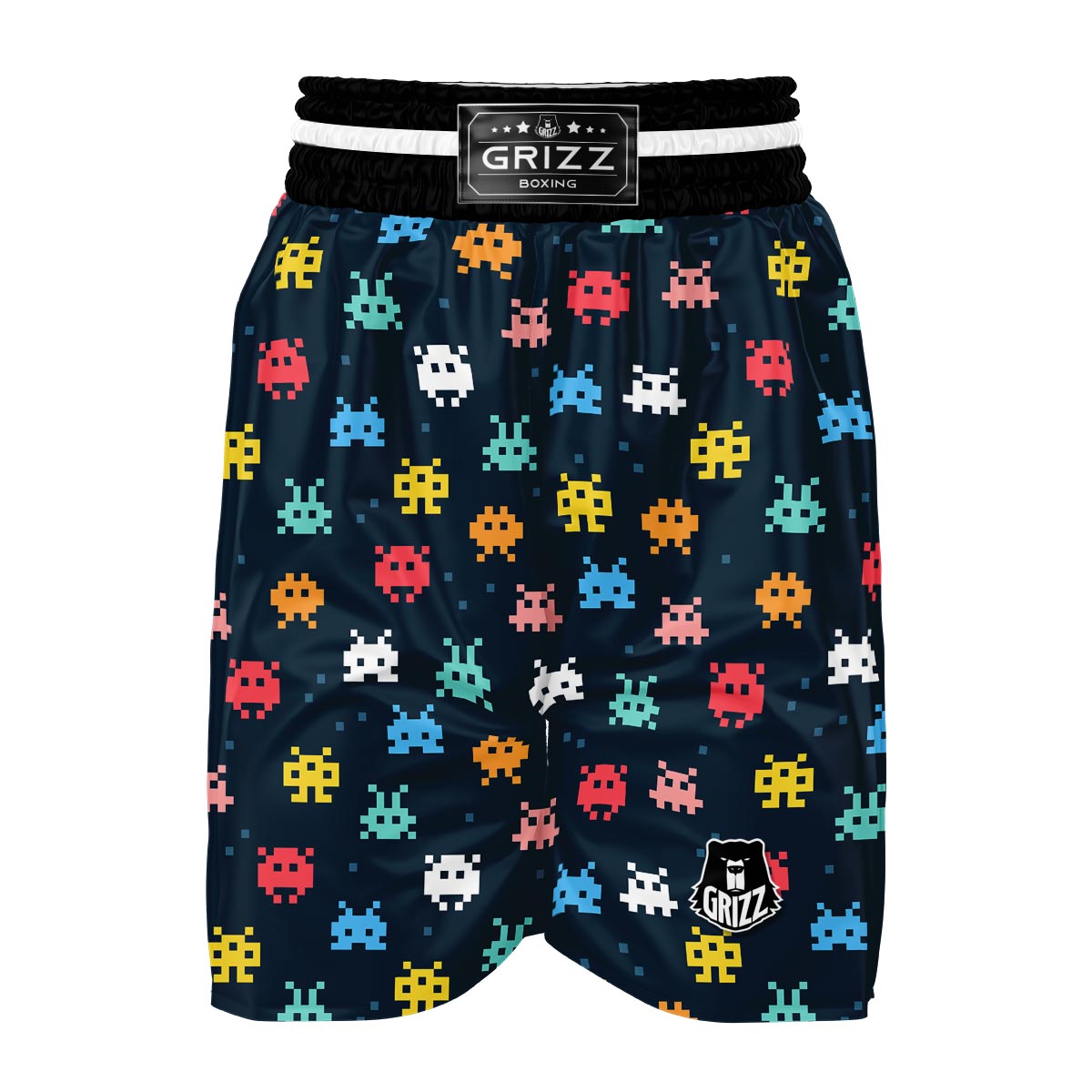Pattern Print Virus Bacteria Boxing Shorts-grizzshop