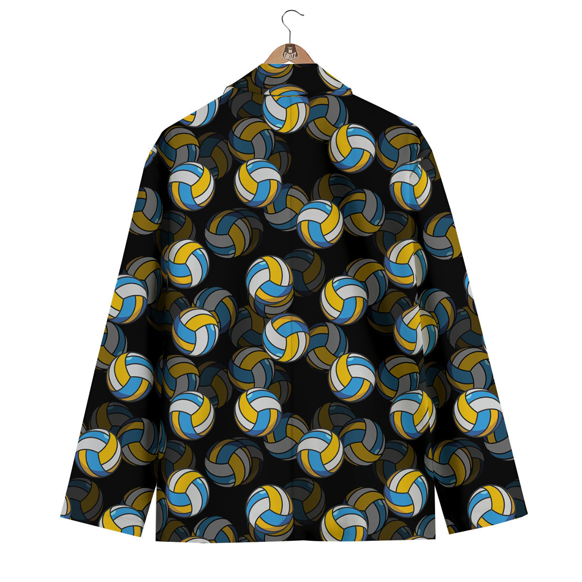 Pattern Print Volleyball Men's Blazer-grizzshop