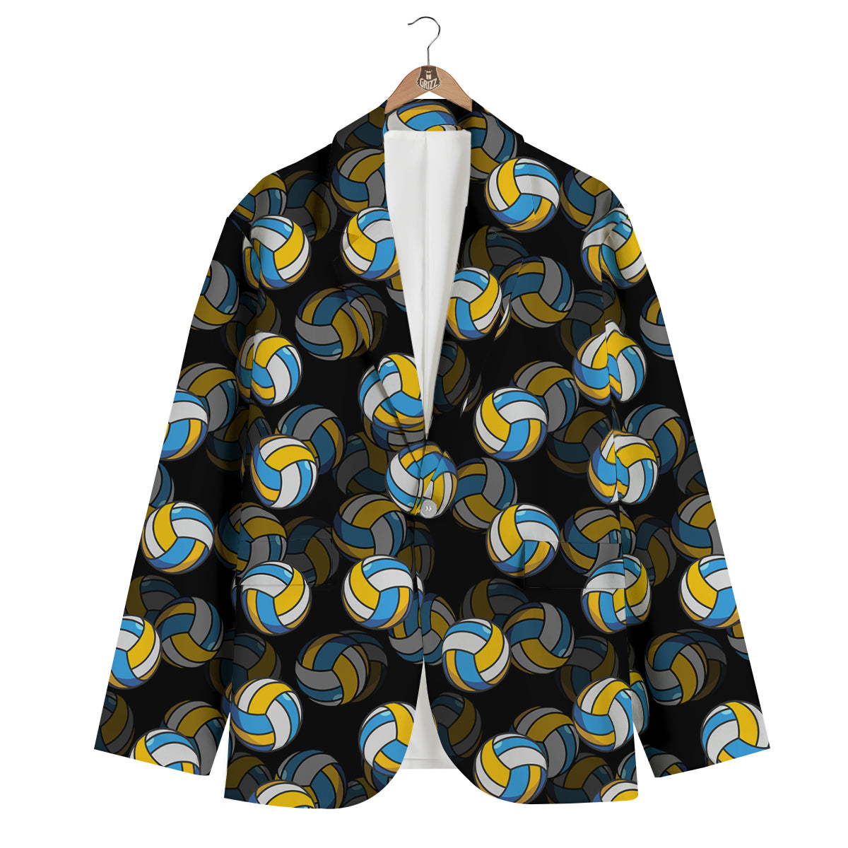 Pattern Print Volleyball Men's Blazer-grizzshop