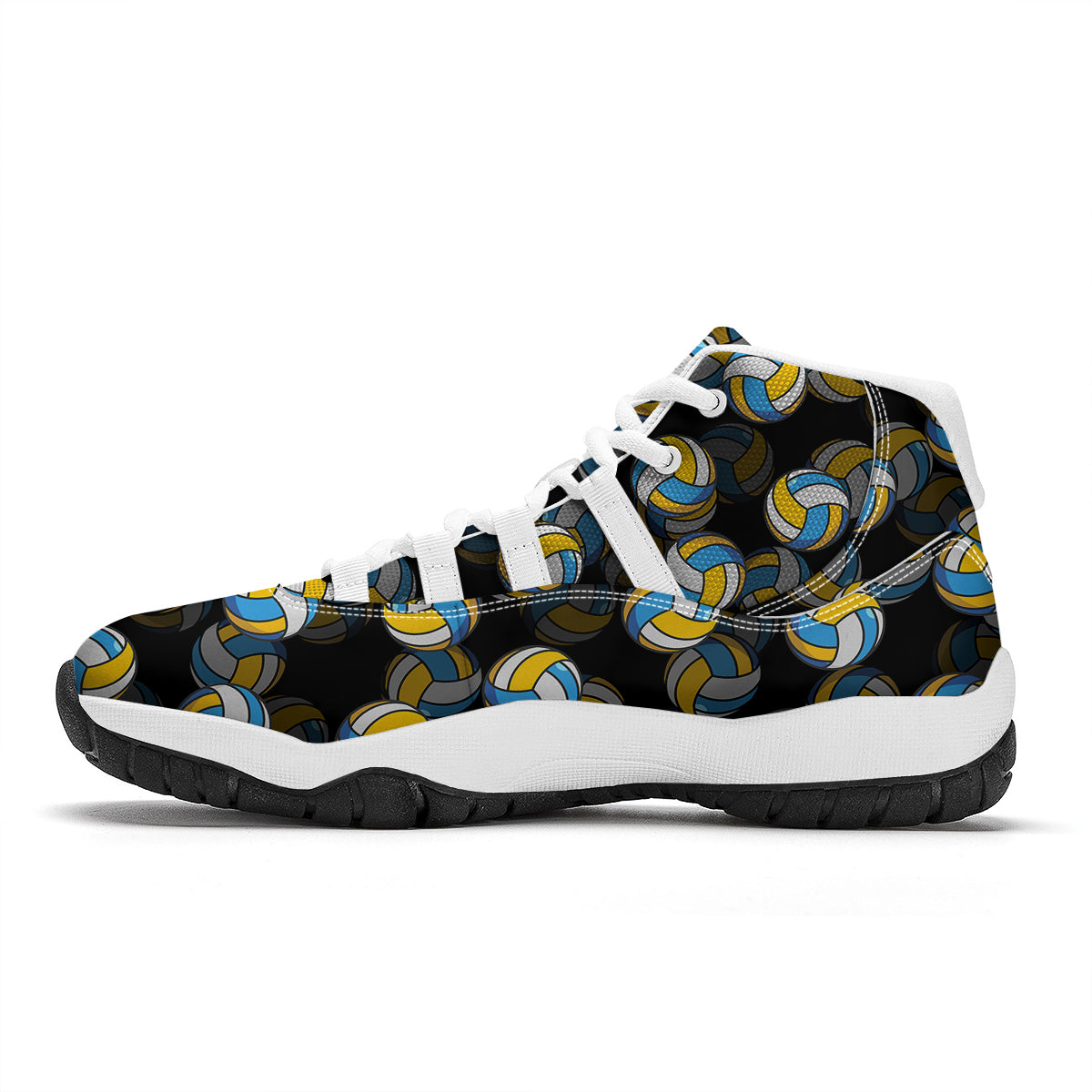 Pattern Print Volleyball White Bball Shoes-grizzshop