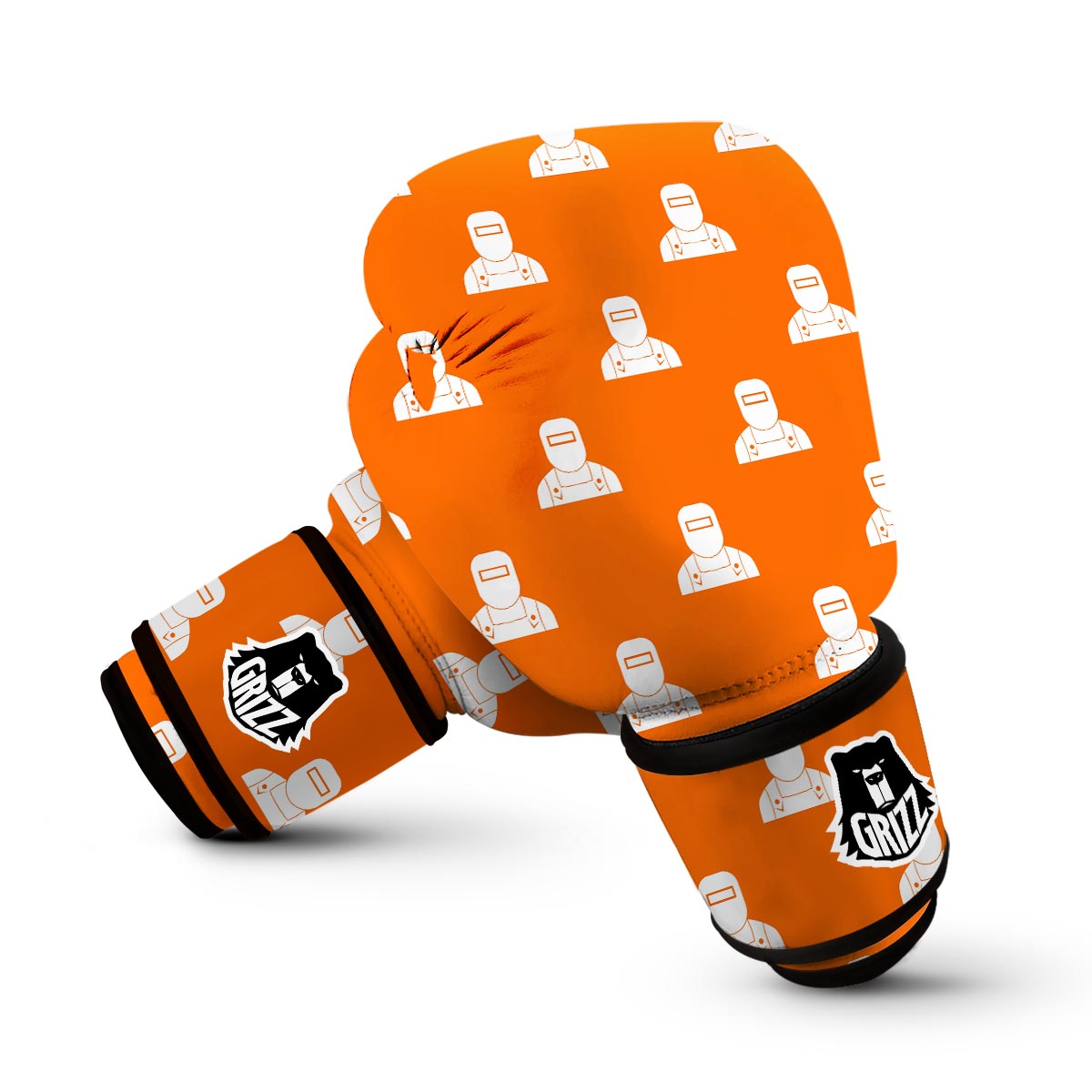 Pattern Print Welder Boxing Gloves-grizzshop