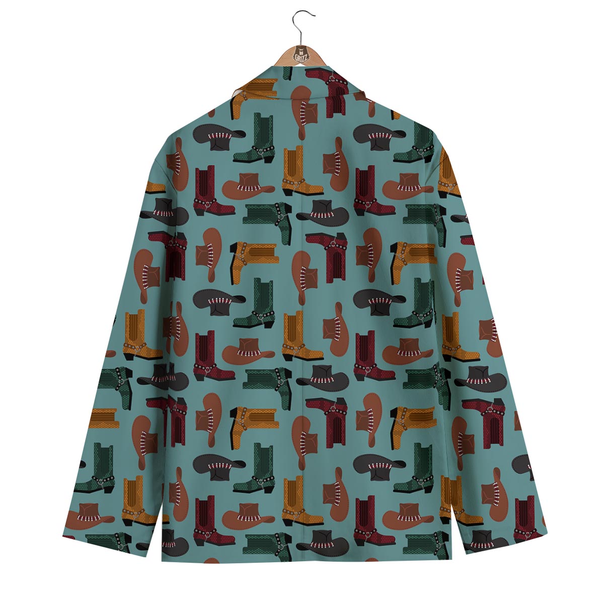 Pattern Print Western Cowboy Men's Blazer-grizzshop