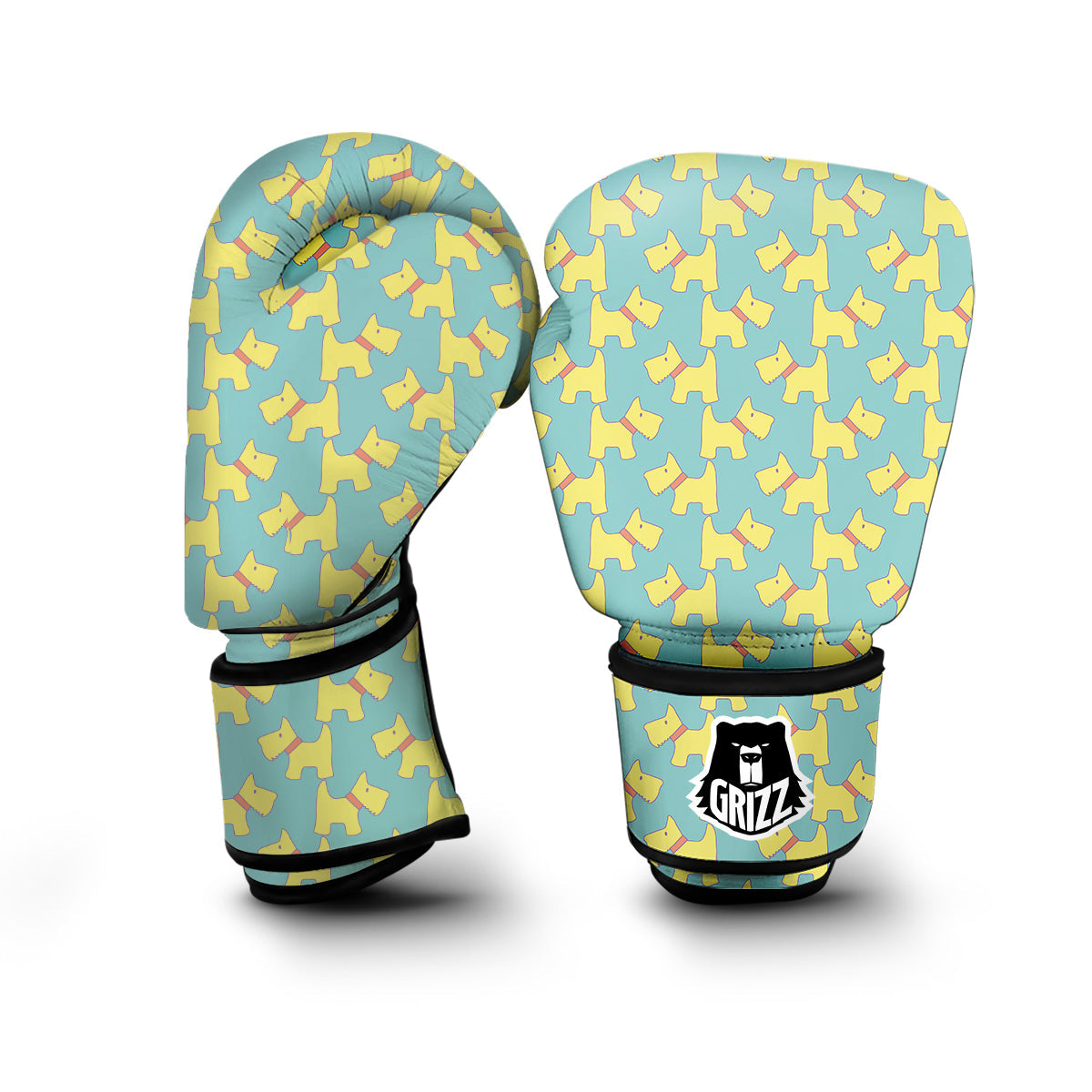 Pattern Print Westie Dog Boxing Gloves-grizzshop