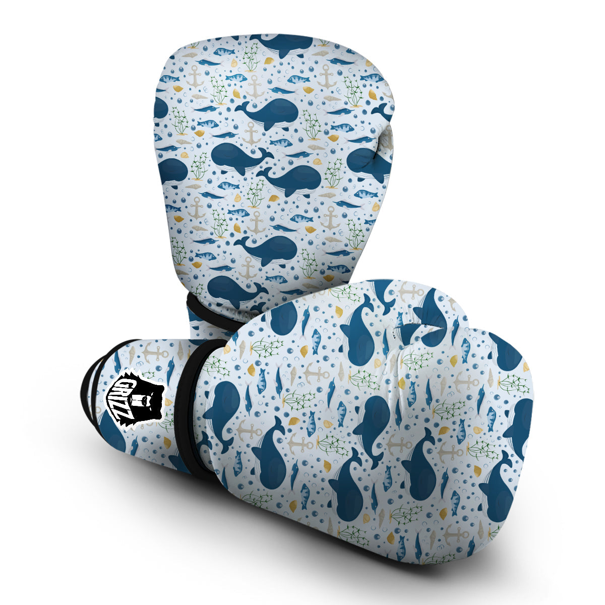 Pattern Print Whale Humpback Boxing Gloves-grizzshop