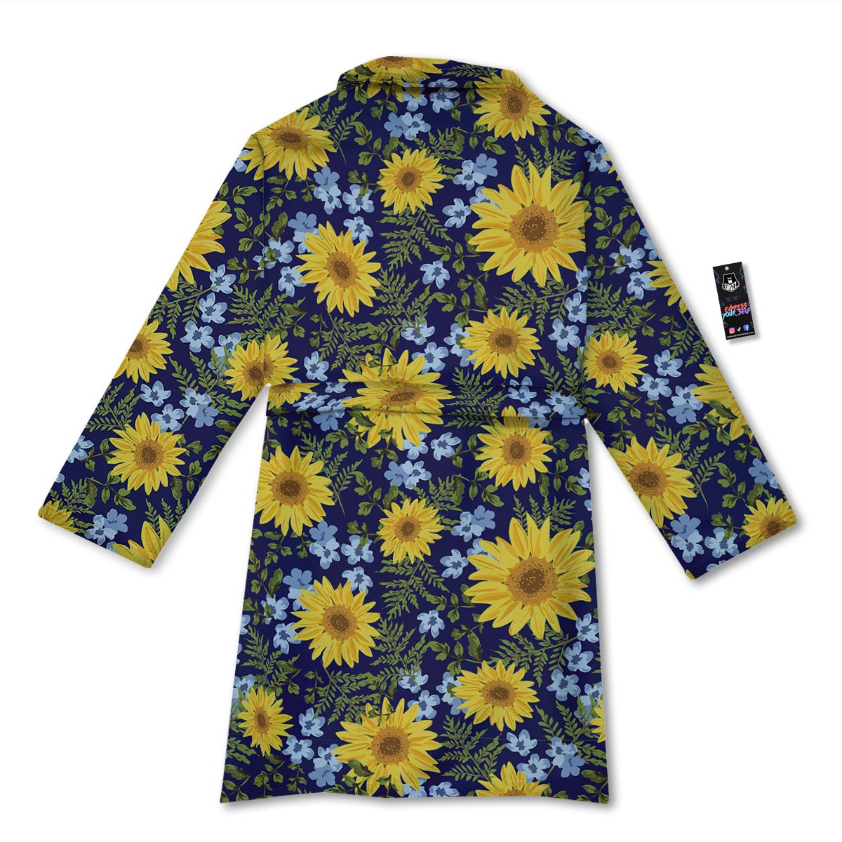 Pattern Sunflower Print Pattern Bathrobe-grizzshop