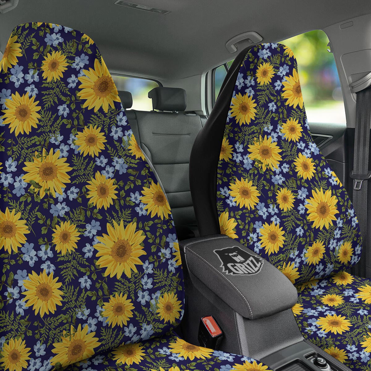 Pattern Sunflower Print Pattern Car Seat Covers-grizzshop