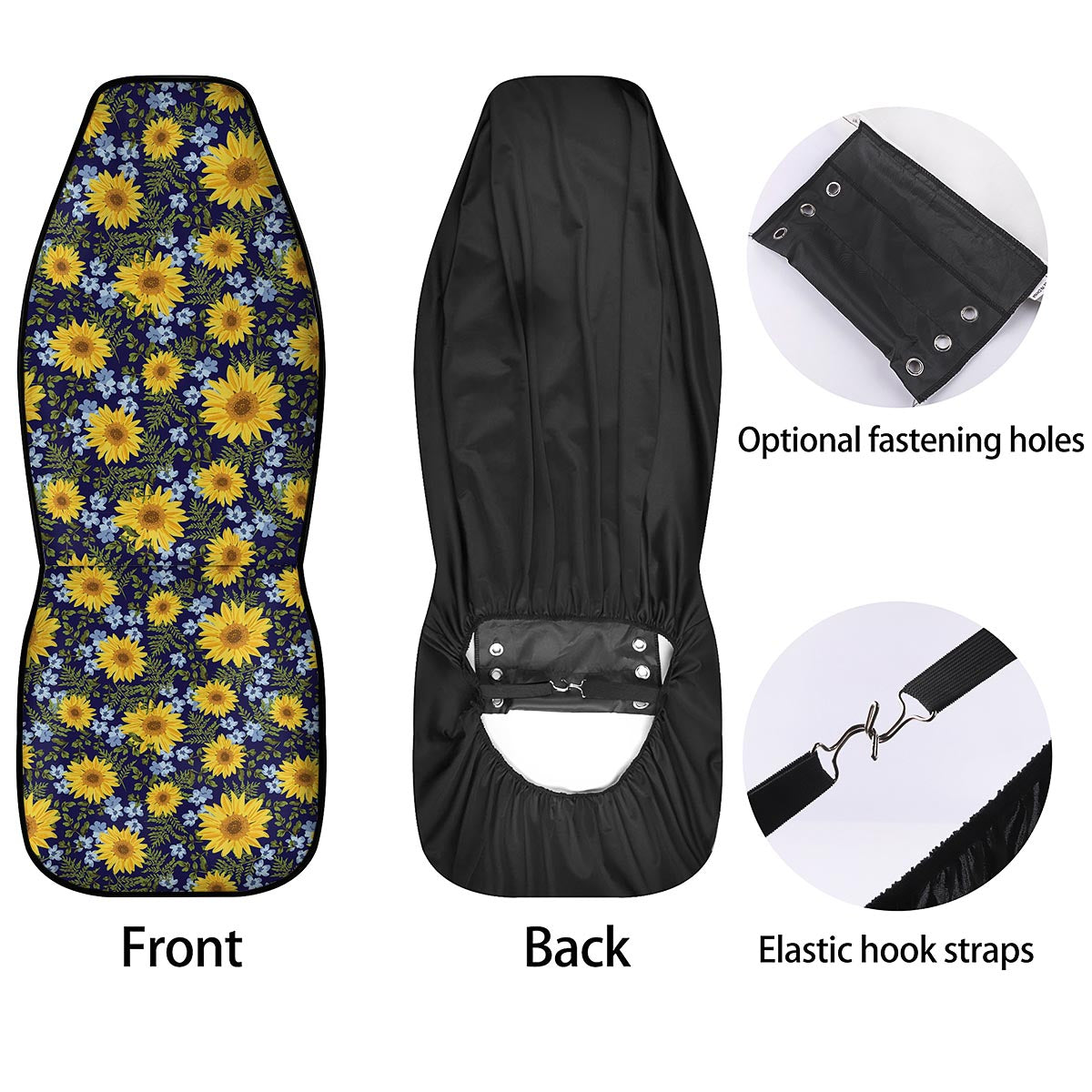 Pattern Sunflower Print Pattern Car Seat Covers-grizzshop