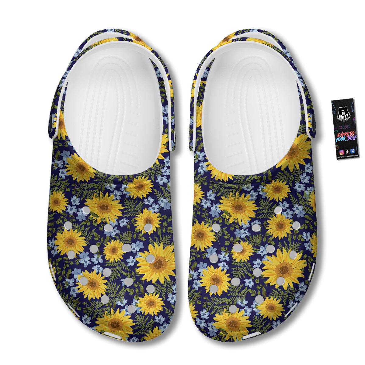 Pattern Sunflower Print Pattern Clog-grizzshop