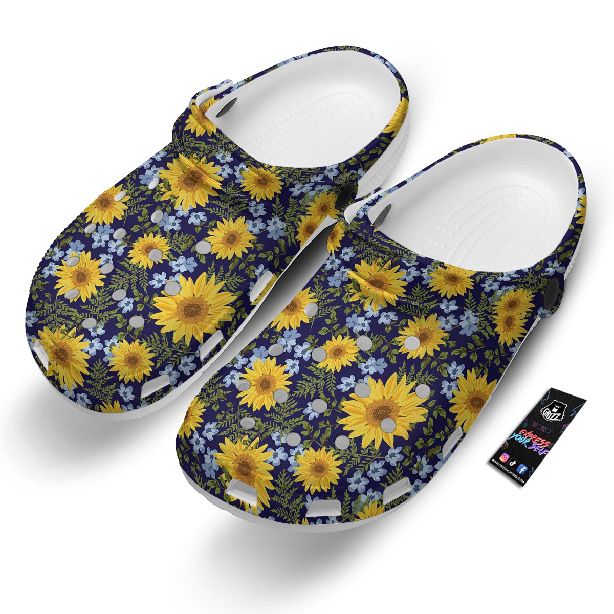 Pattern Sunflower Print Pattern Clog-grizzshop