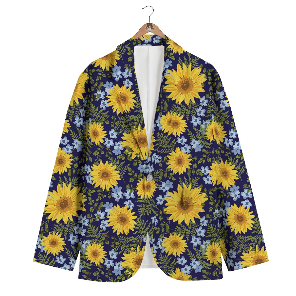 Pattern Sunflower Print Pattern Men's Blazer-grizzshop