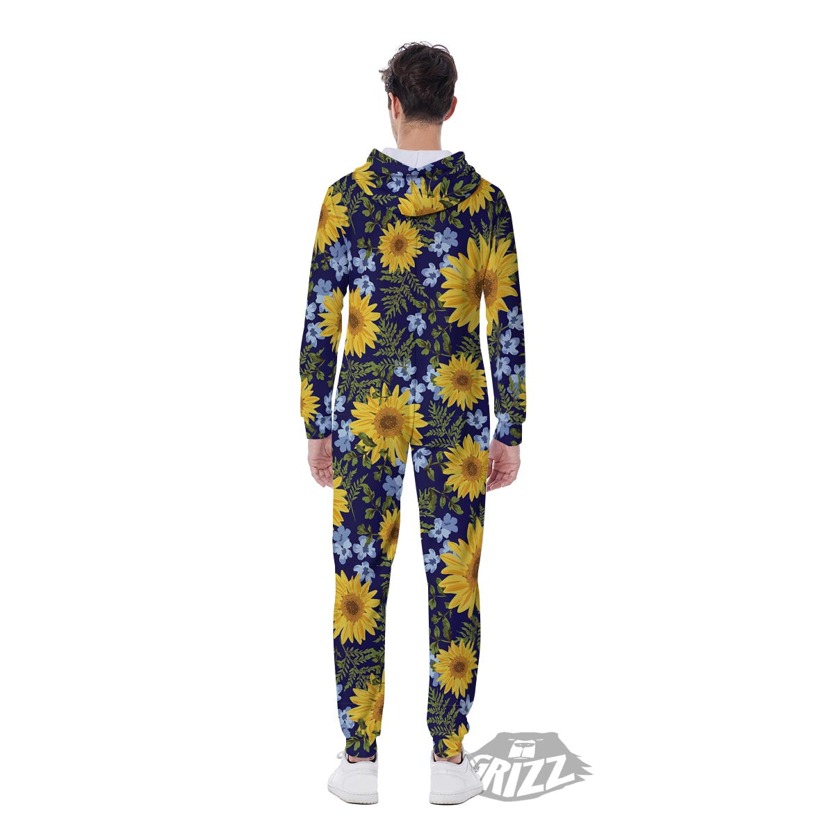 Pattern Sunflower Print Pattern Men's Jumpsuit-grizzshop