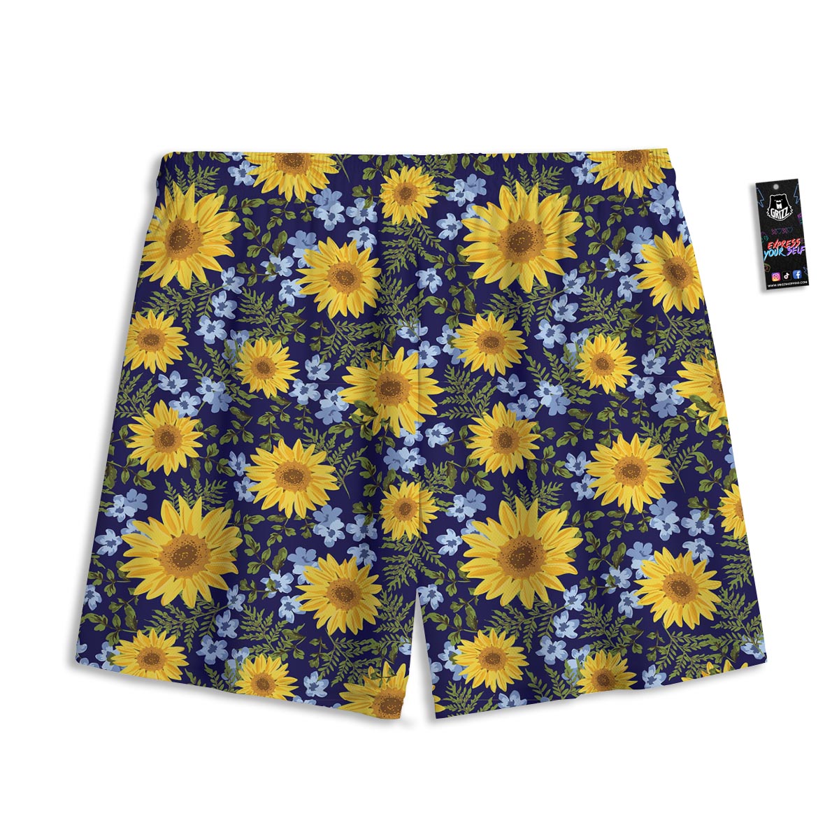Pattern Sunflower Print Pattern Mesh Shorts
