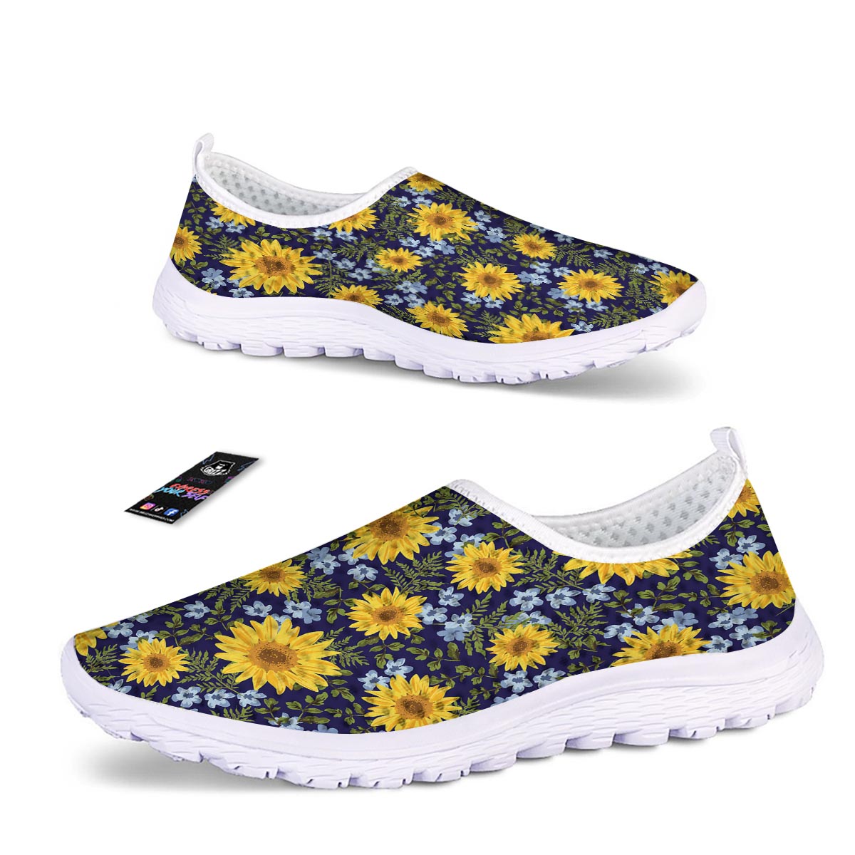 Pattern Sunflower Print Pattern Nurse Shoes-grizzshop