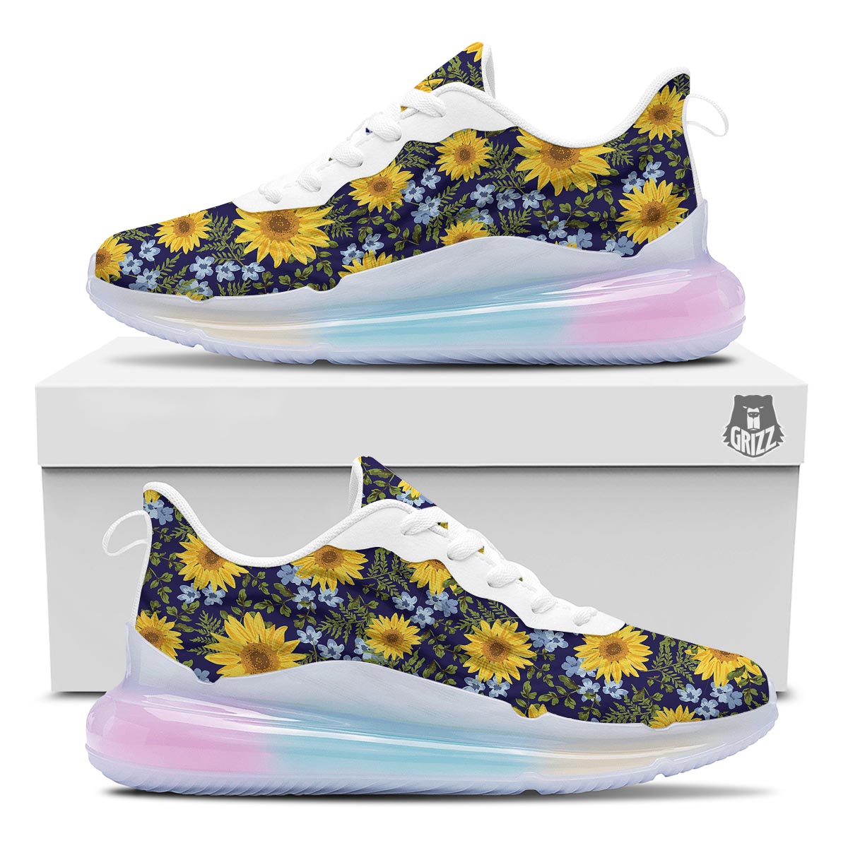 Pattern Sunflower Print Pattern Running Sneakers-grizzshop