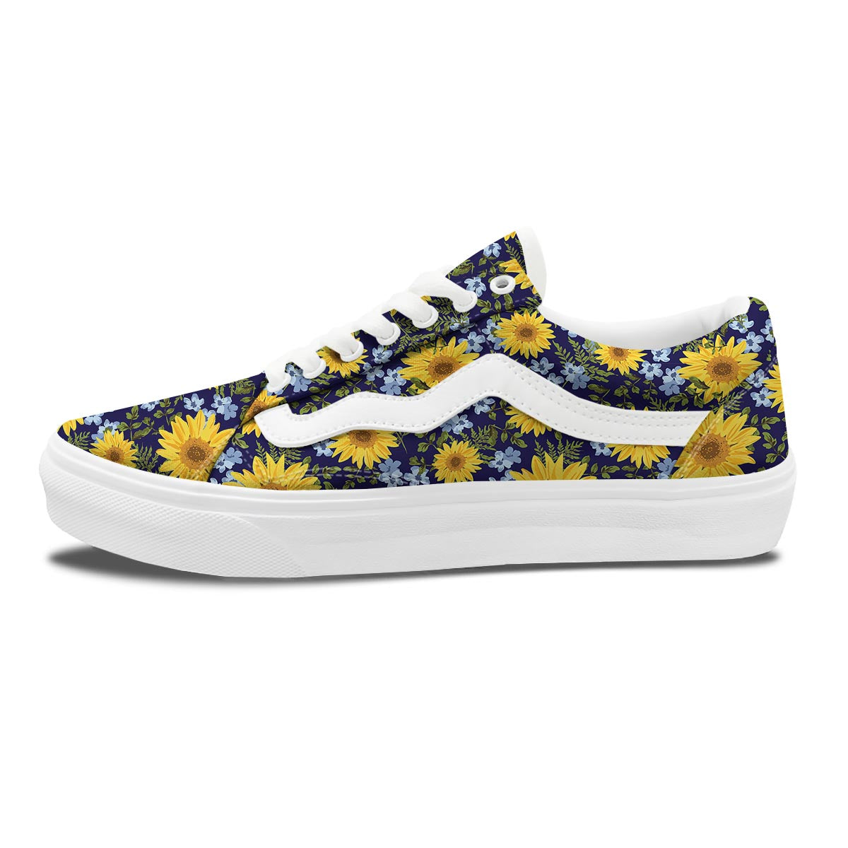 Pattern Sunflower Print Pattern Skate Shoes-grizzshop