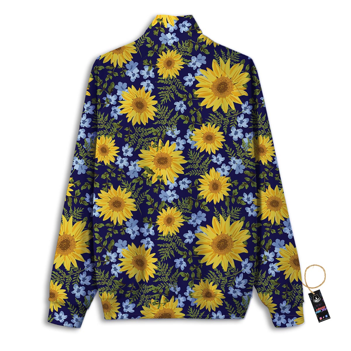 Pattern Sunflower Print Pattern Track Jacket-grizzshop